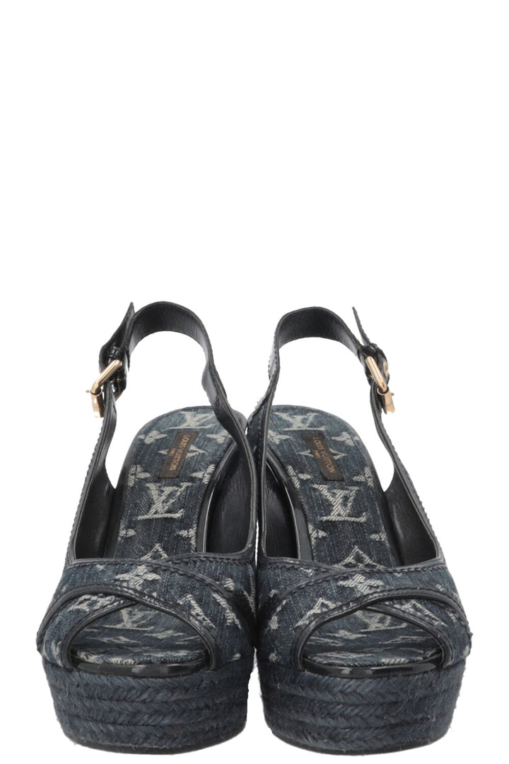 LOUIS VUITTON Wedges MNG Denim Navy