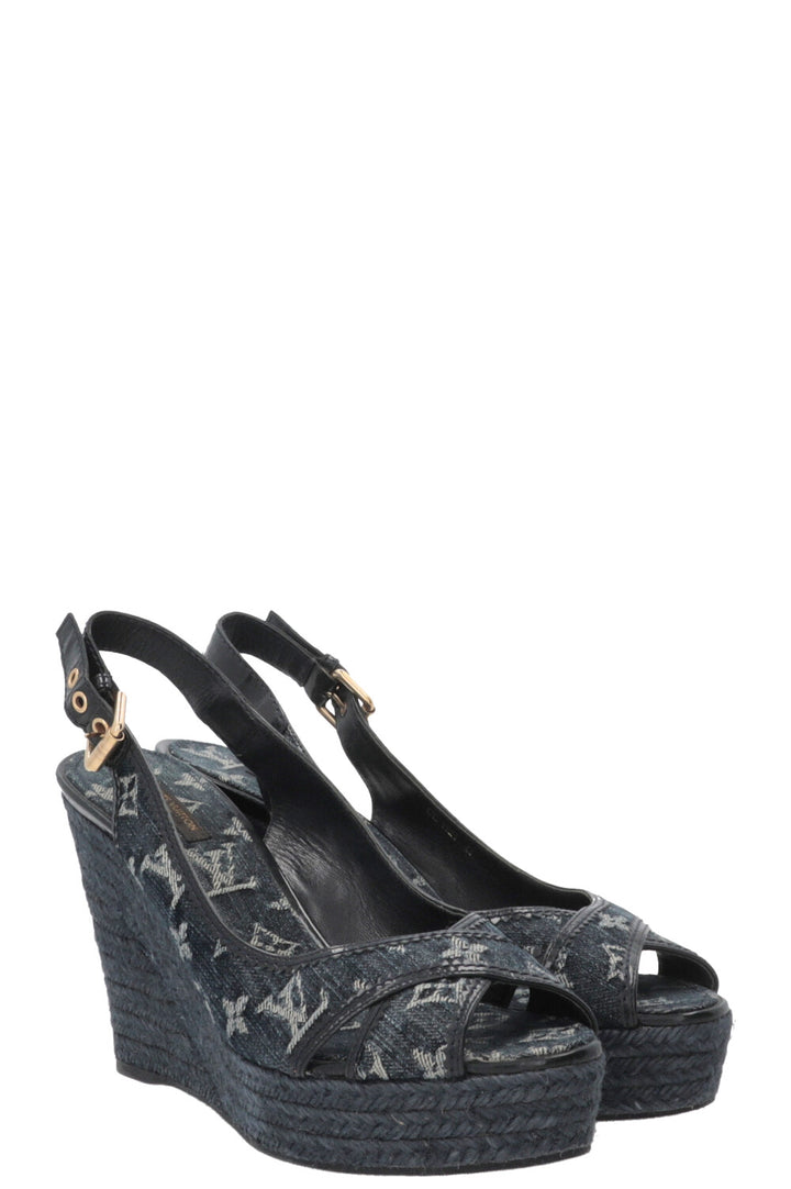 LOUIS VUITTON Wedges MNG Denim Navy