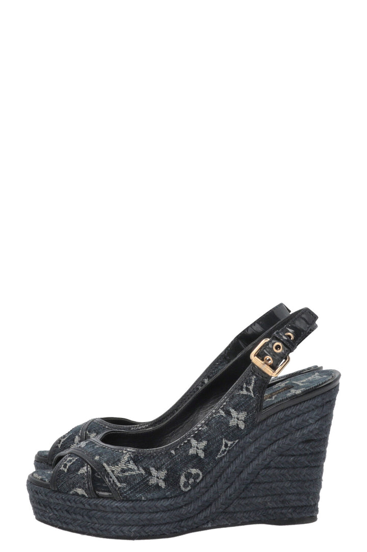 LOUIS VUITTON Wedges MNG Denim Navy