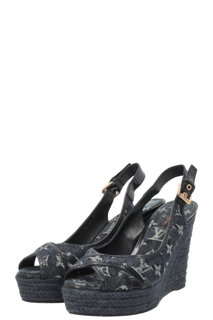 LOUIS VUITTON Wedges MNG Denim Navy