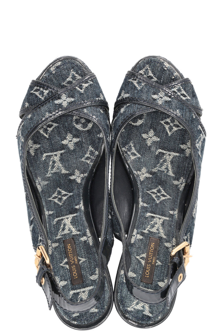 LOUIS VUITTON Wedges MNG Denim Navy