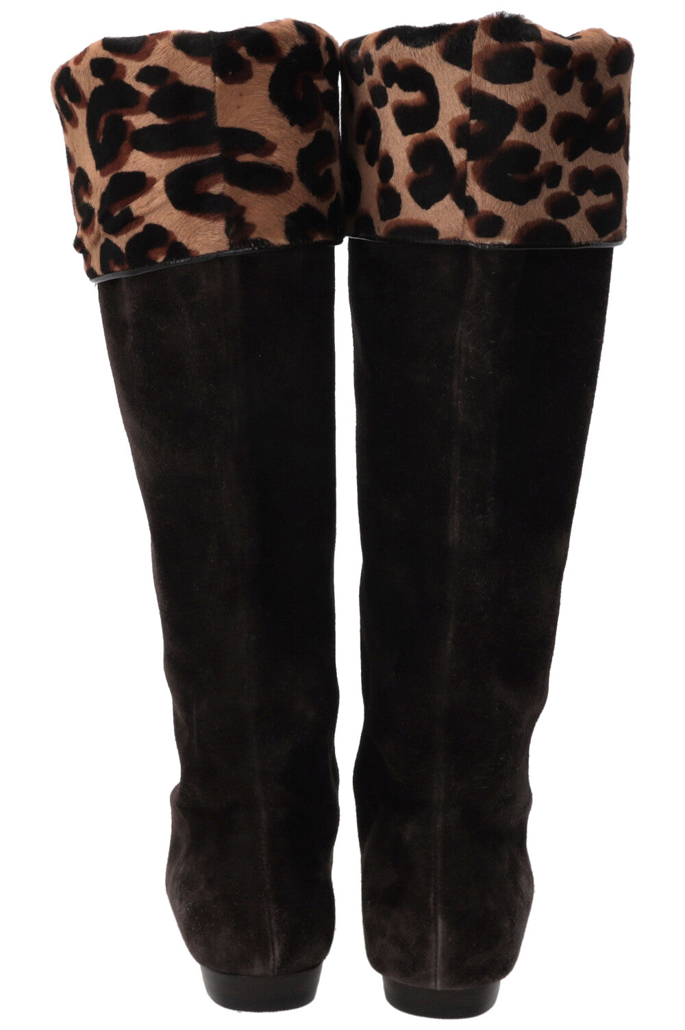 LOUIS VUITTON X Stephen Sprouse Cheetah Knee High Boots Suede Brown