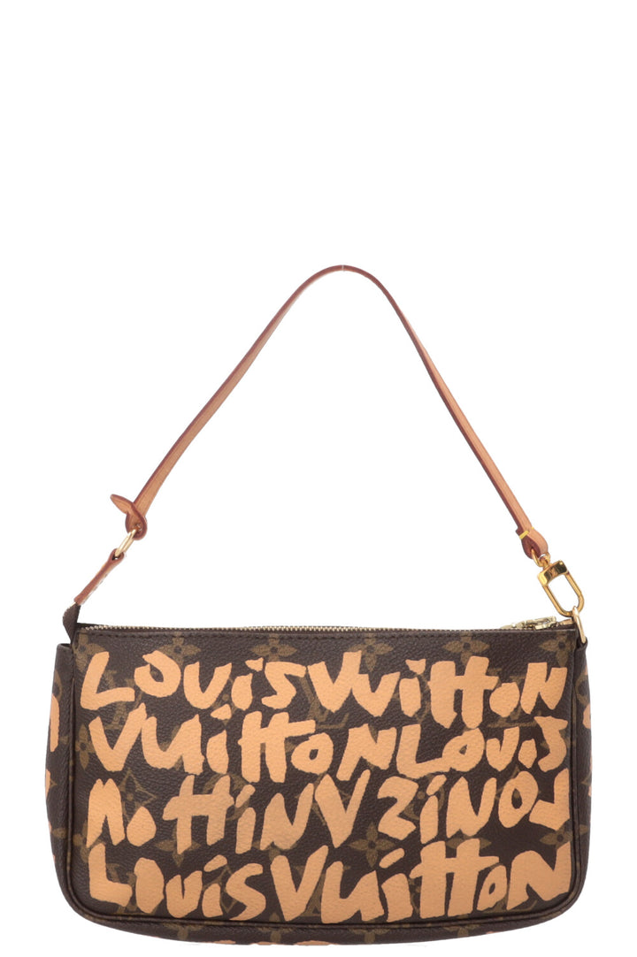 Pochette Accessoires LOUIS VUITTON x Stephen Sprouse en toile Monogram marron