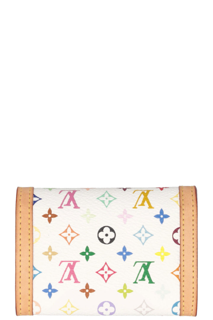 LOUIS VUITTON x Takashi Murakami Mini portefeuille en toile Monogram blanc