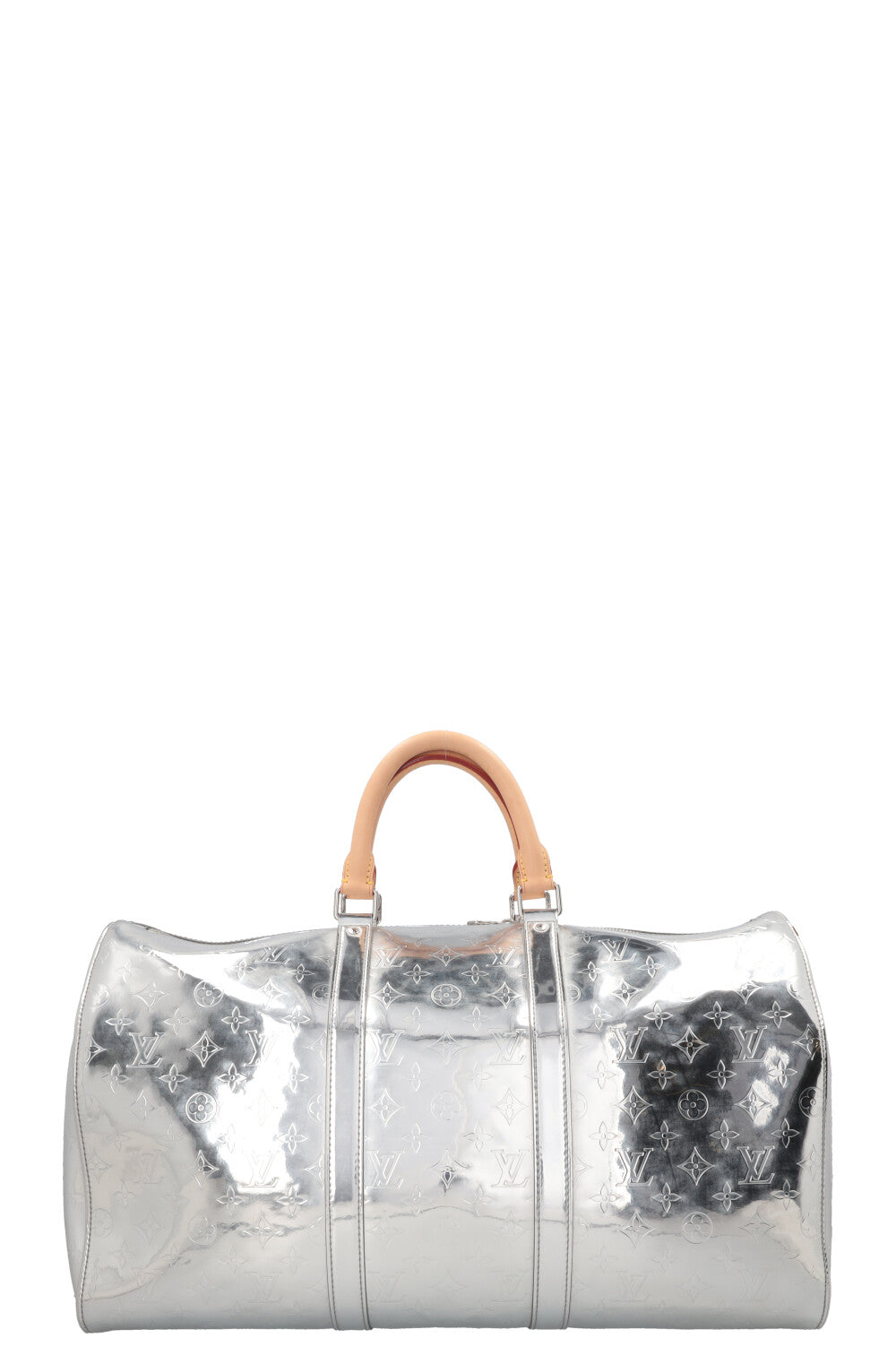 LOUIS VUITTON x Virgil Abloh Keepall 50 Mirror Canvas Silver