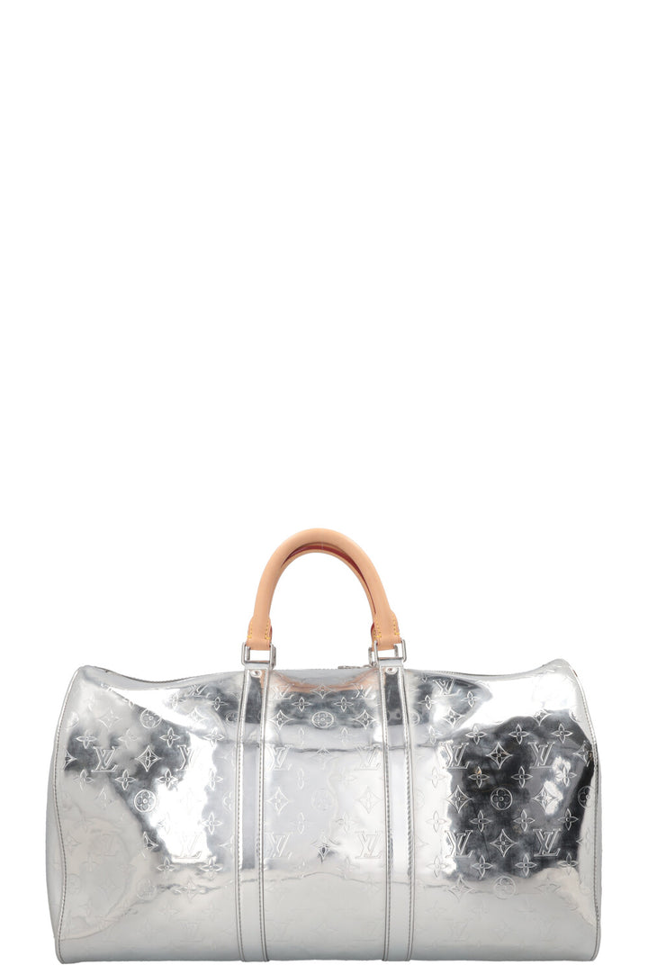LOUIS VUITTON x Virgil Abloh Keepall 50 Mirror Canvas Silver