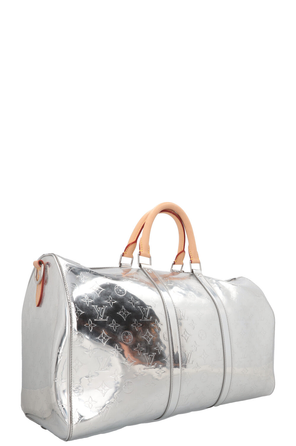LOUIS VUITTON x Virgil Abloh Keepall 50 Mirror Canvas Silver