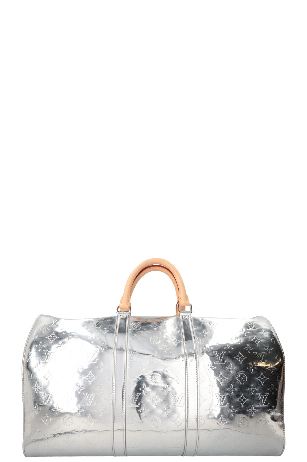 LOUIS VUITTON x Virgil Abloh Keepall 50 Mirror Canvas Silver