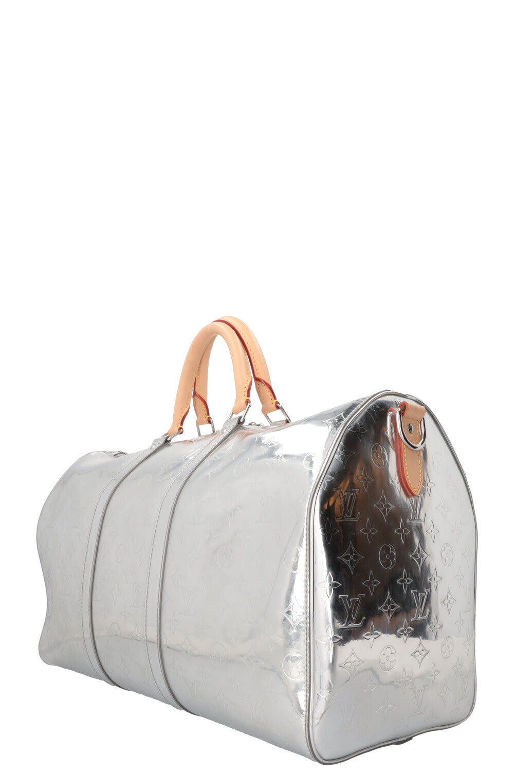 LOUIS VUITTON x Virgil Abloh Keepall 50 Mirror Canvas Silver