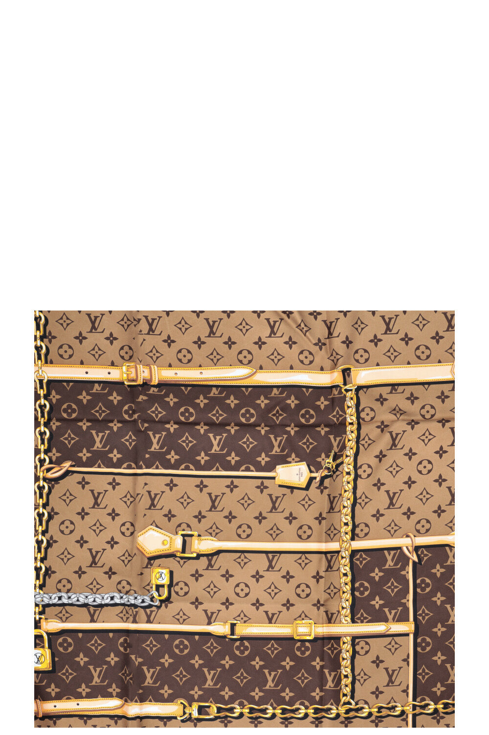 LOUIS VUITTON Confidential Carre 90 Silk Brown