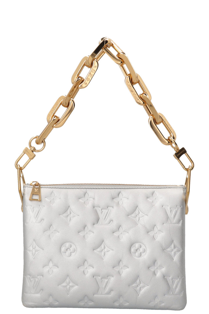 LOUIS VUITTON Coussin PM Lambskin Silver