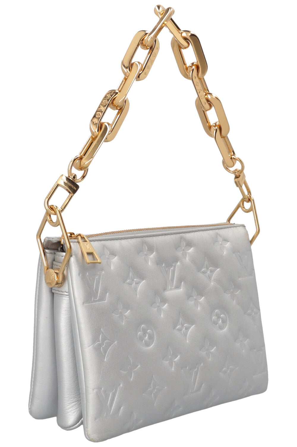 LOUIS VUITTON Coussin PM Lambskin Silver