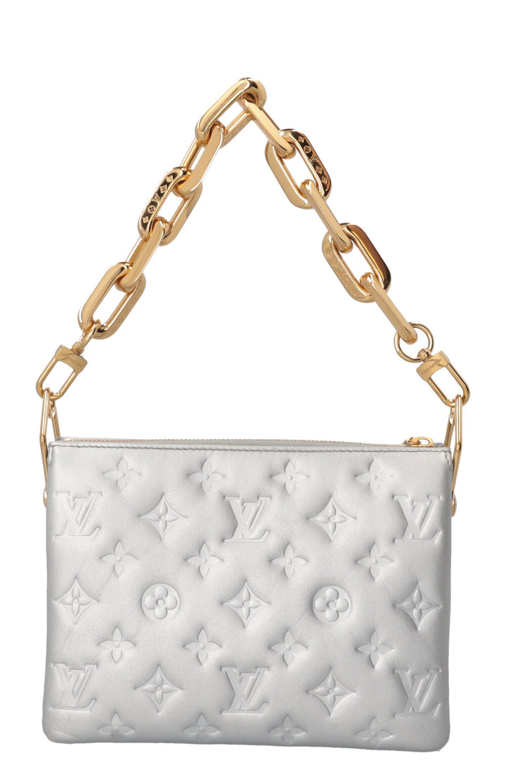 LOUIS VUITTON Coussin PM Lambskin Silver