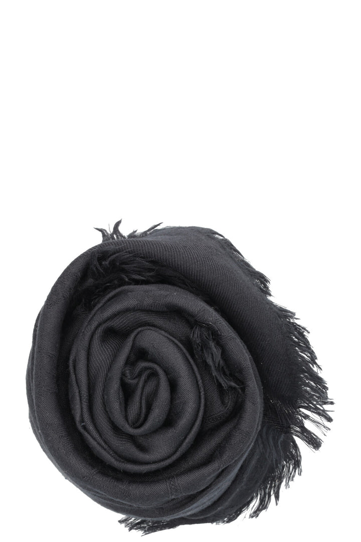 LOUIS VUITTON Fringed MNG Scarf Midnight Blue