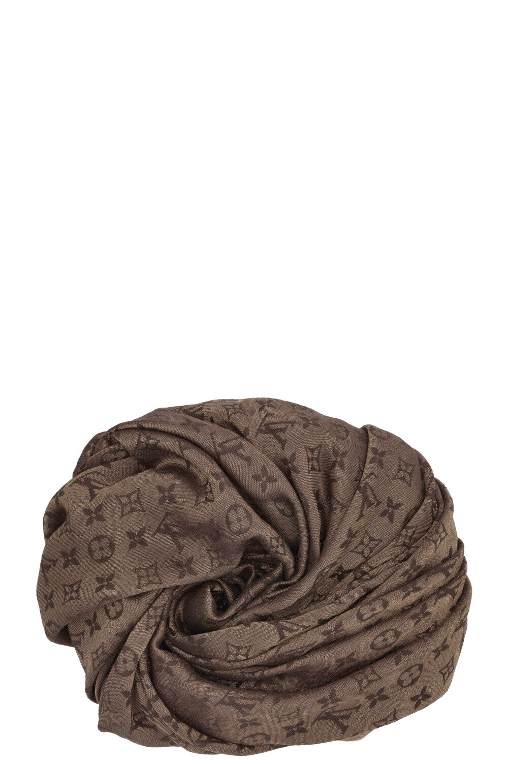 LOUIS VUITTON Scarf Monogram Silk Gold