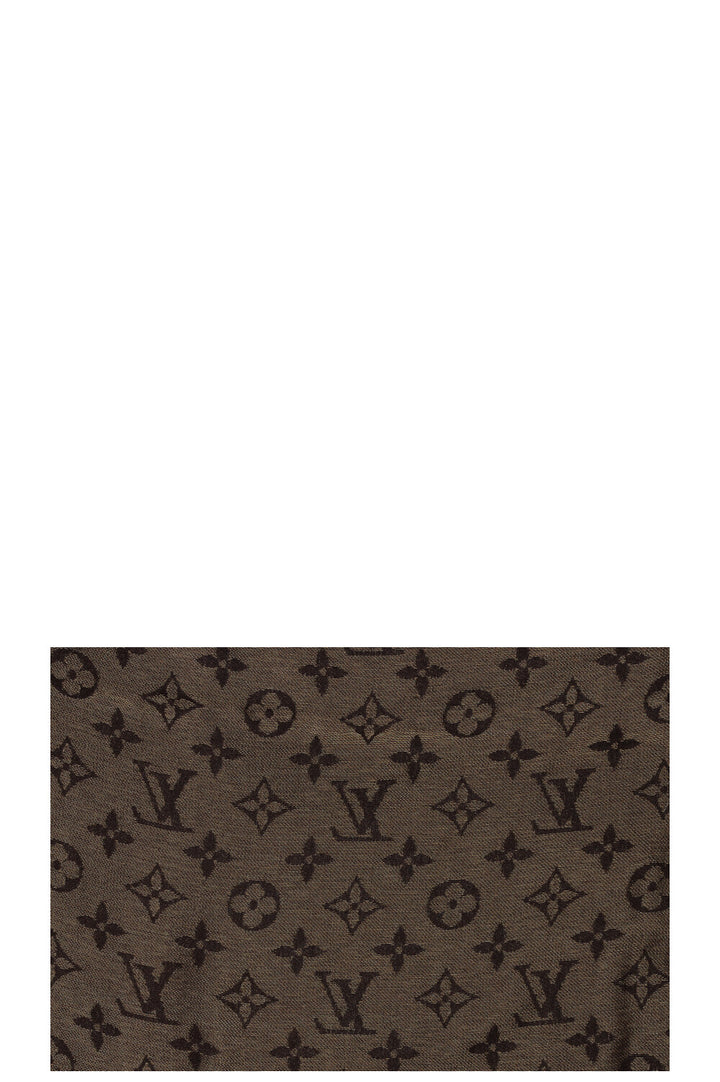 LOUIS VUITTON Scarf Monogram Silk Gold