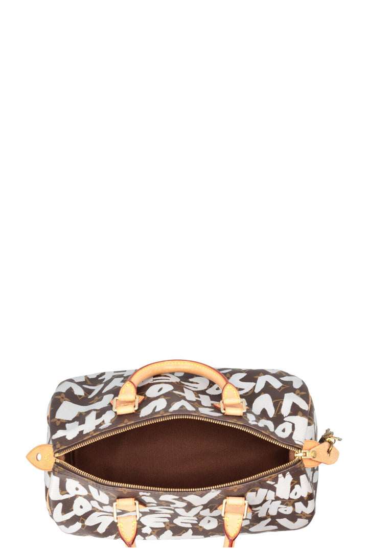 LOUIS VUITTON Stephen Sprouse Graffiti Speedy 30 Toile MNG Blanche