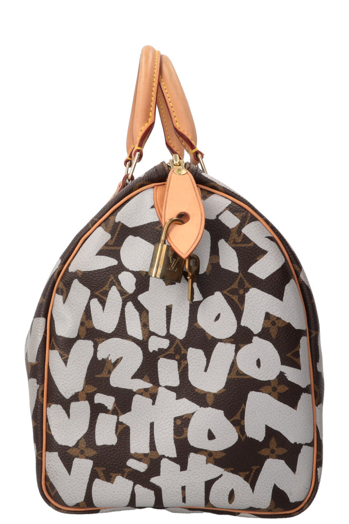 LOUIS VUITTON Stephen Sprouse Graffiti Speedy 30 Toile MNG Blanche