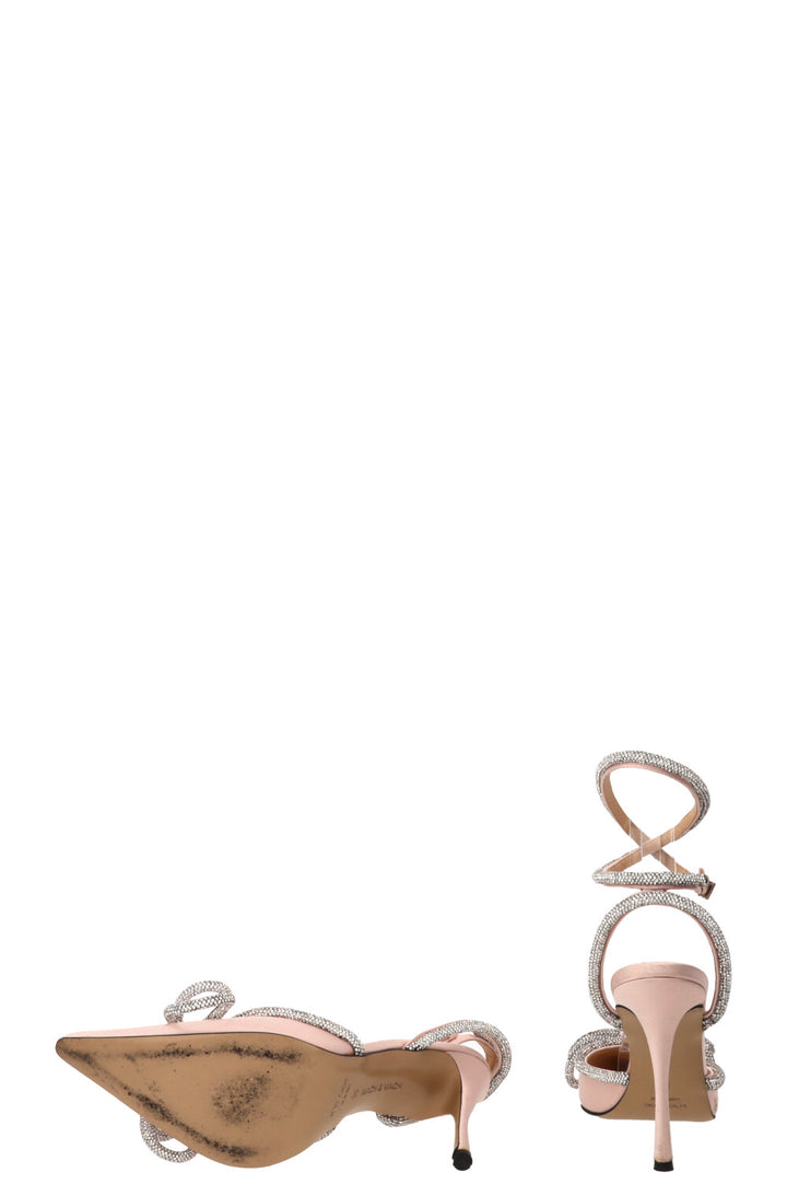 MACH&MACH Double Bow Heels Satin Rose