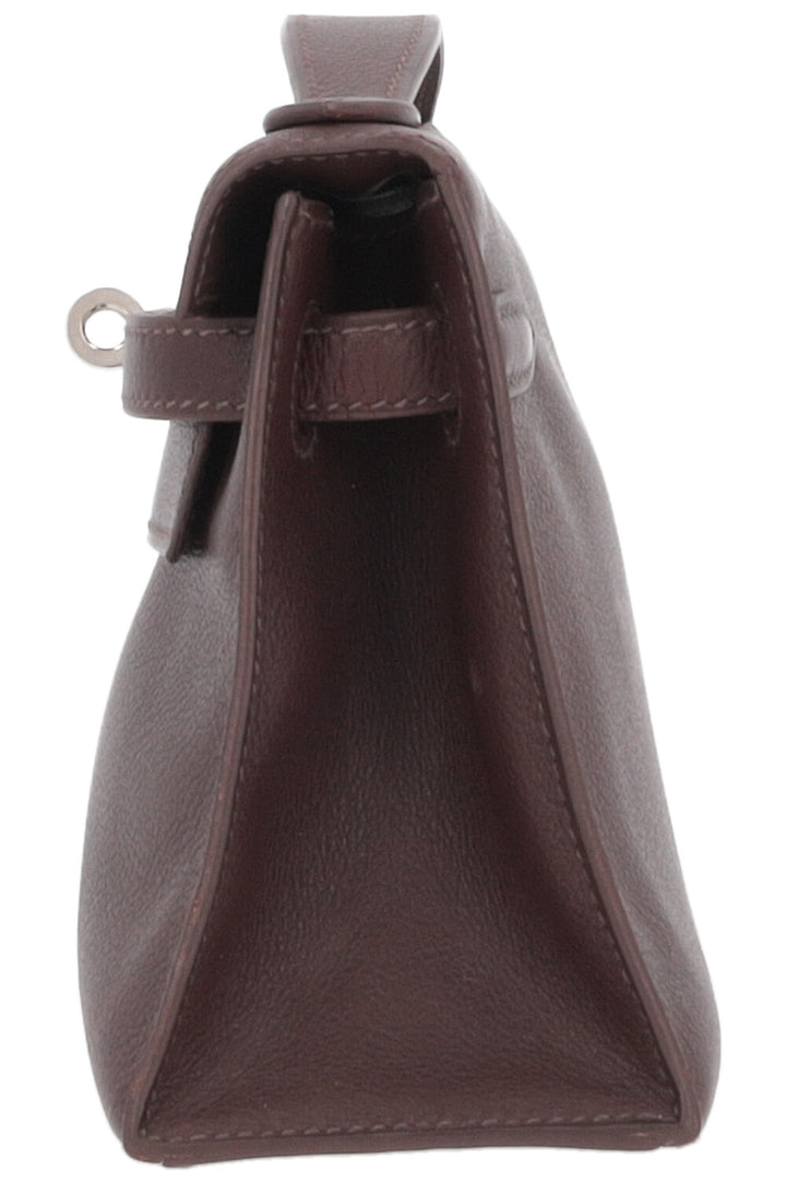 HERMÈS Kelly Pochette Evergrain Chocolat