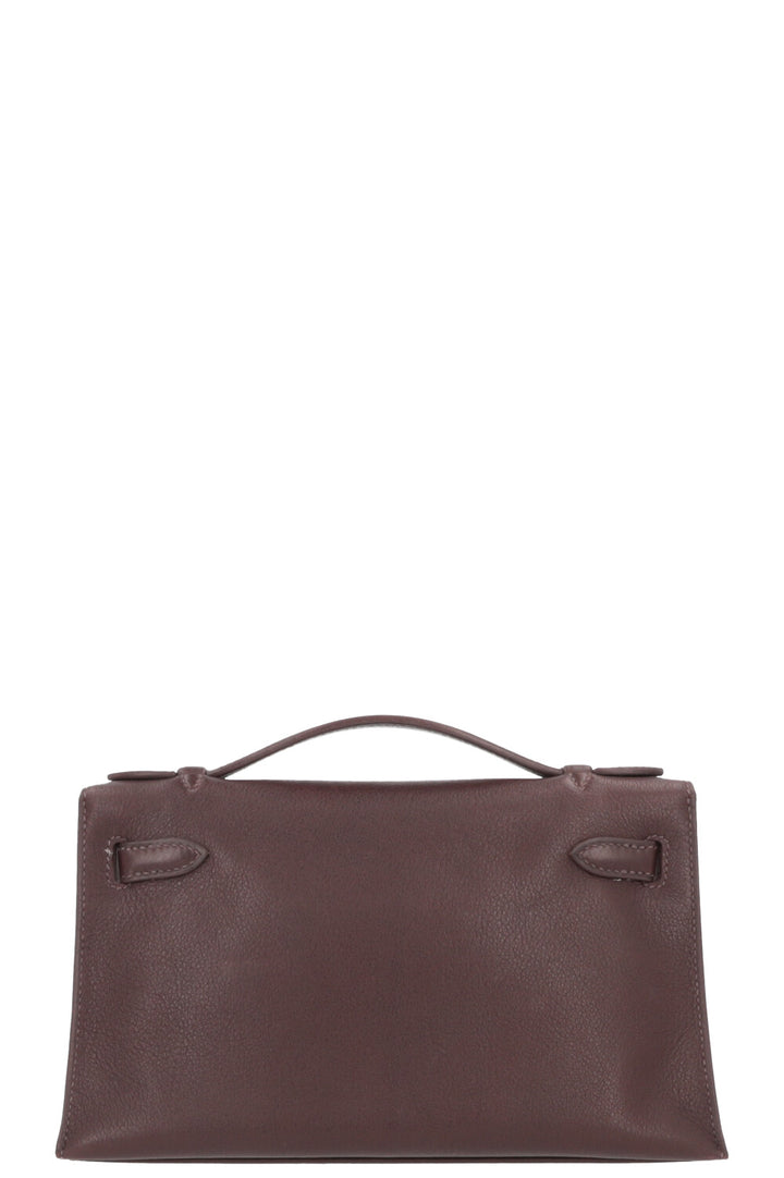 HERMÈS Kelly Pochette Evergrain Chocolat