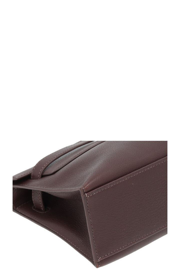 HERMÈS Kelly Pochette Evergrain Chocolat