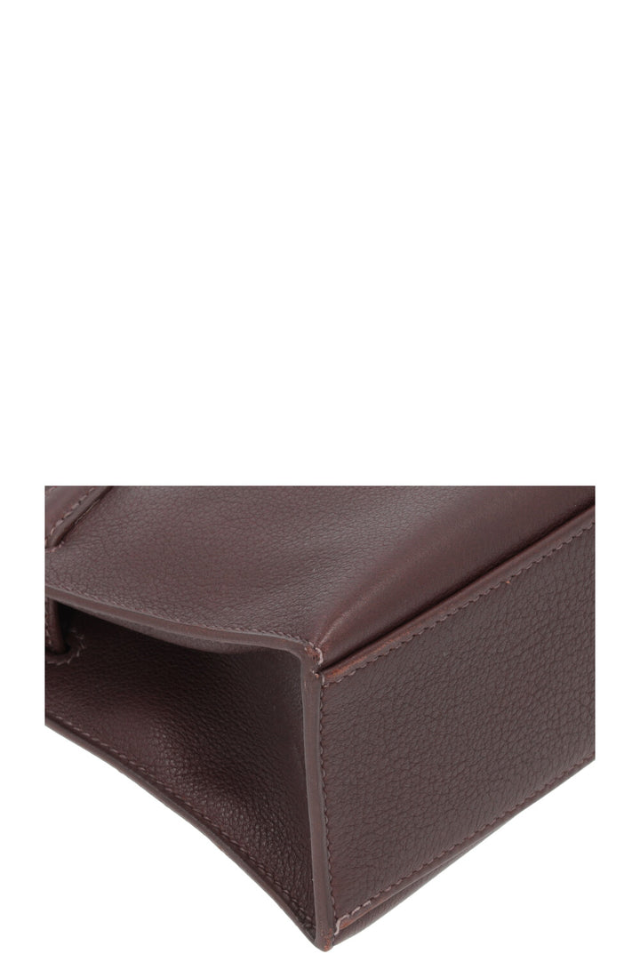HERMÈS Kelly Pochette Evergrain Chocolat