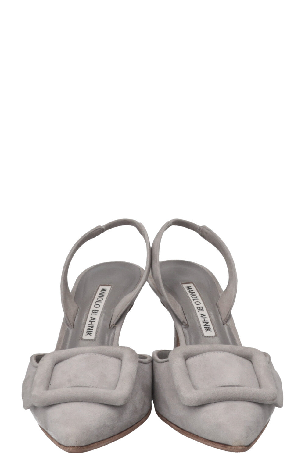 MANOLO BLAHINK Slingback Pumps Suede Grey