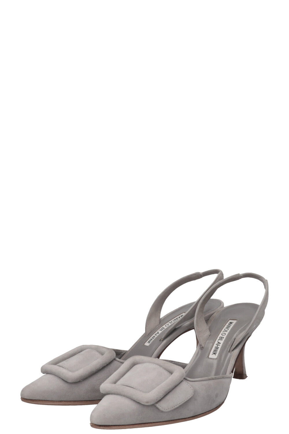 MANOLO BLAHINK Slingback Pumps Suede Grey