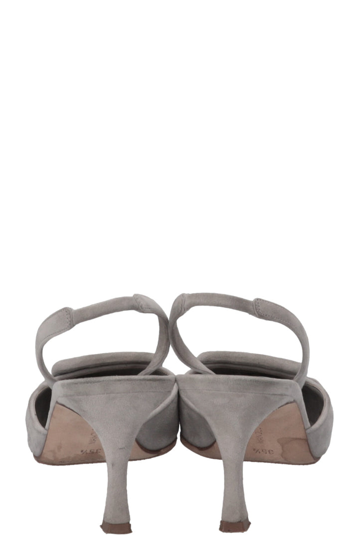 MANOLO BLAHINK Slingback Pumps Suede Grey
