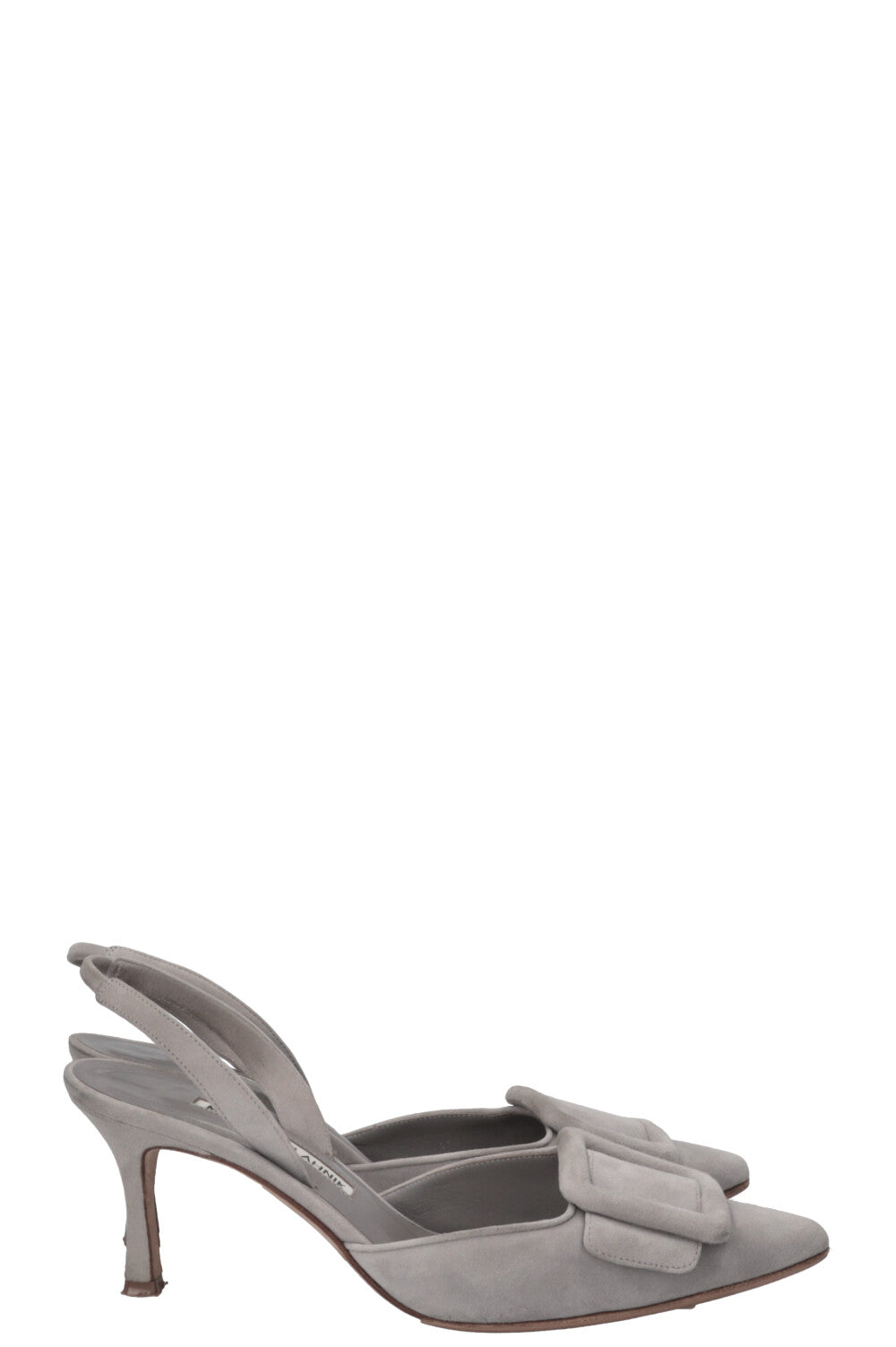 MANOLO BLAHINK Slingback Pumps Suede Grey