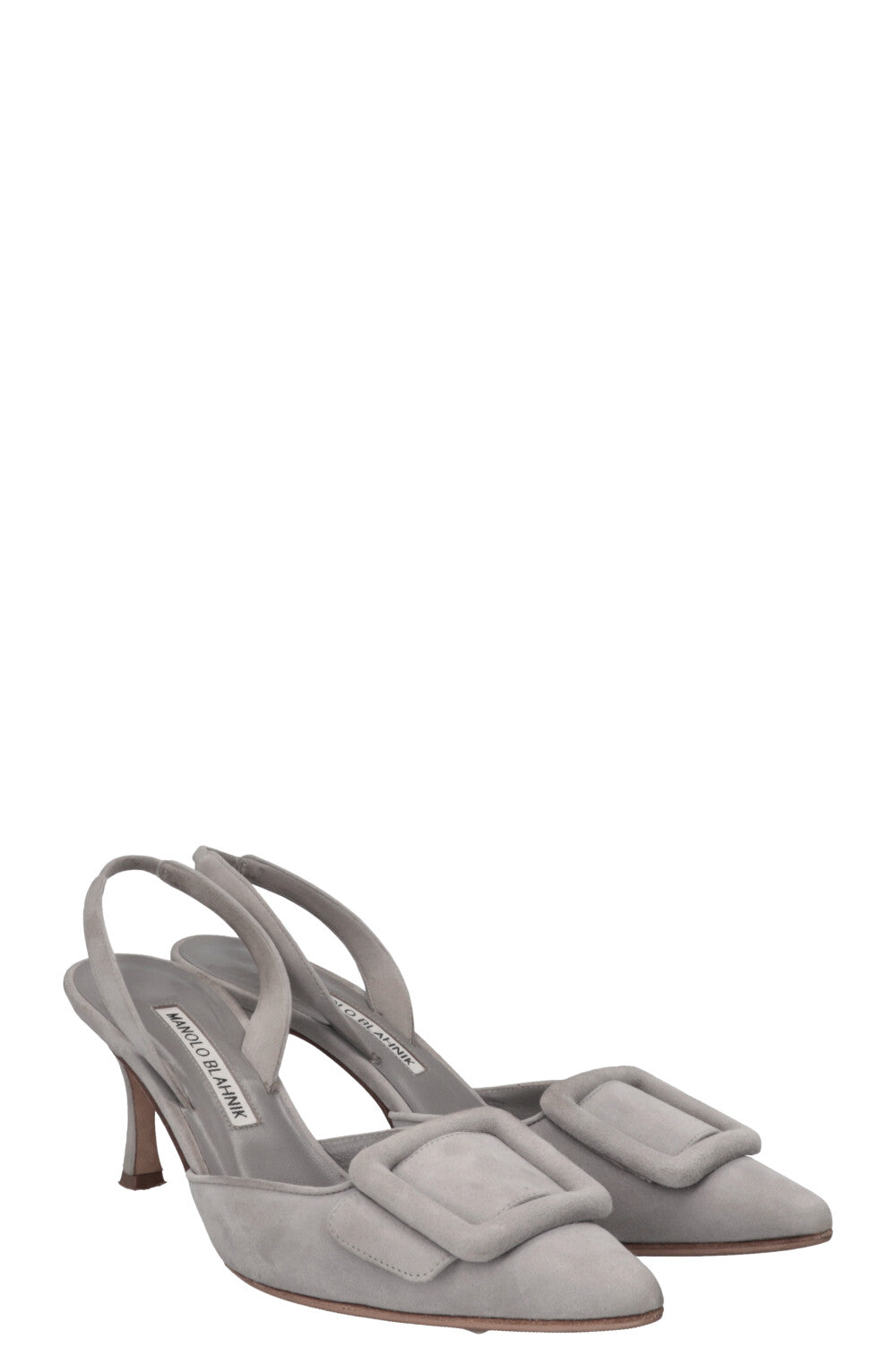 MANOLO BLAHINK Slingback Pumps Suede Grey