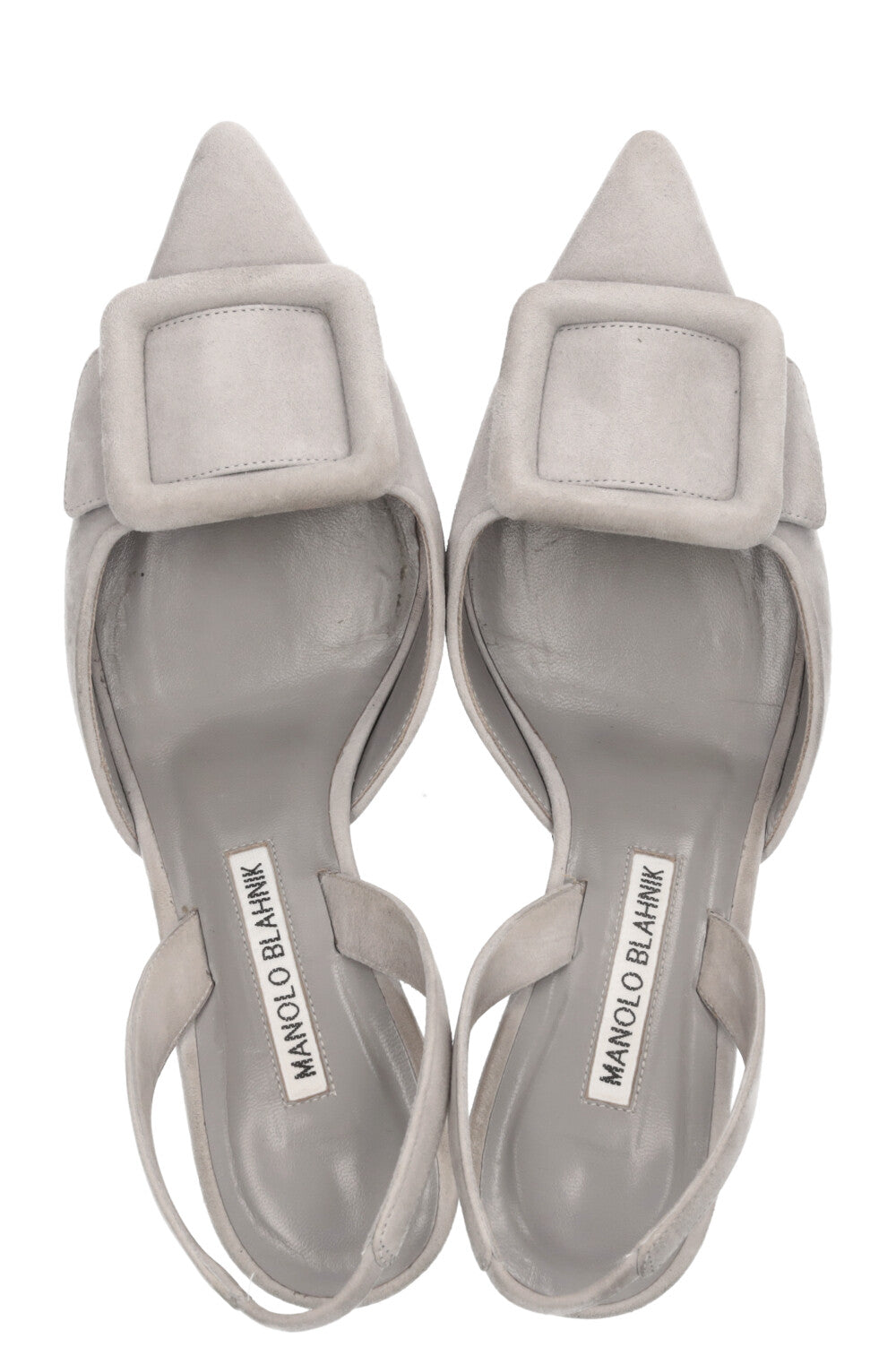 MANOLO BLAHINK Slingback Pumps Suede Grey