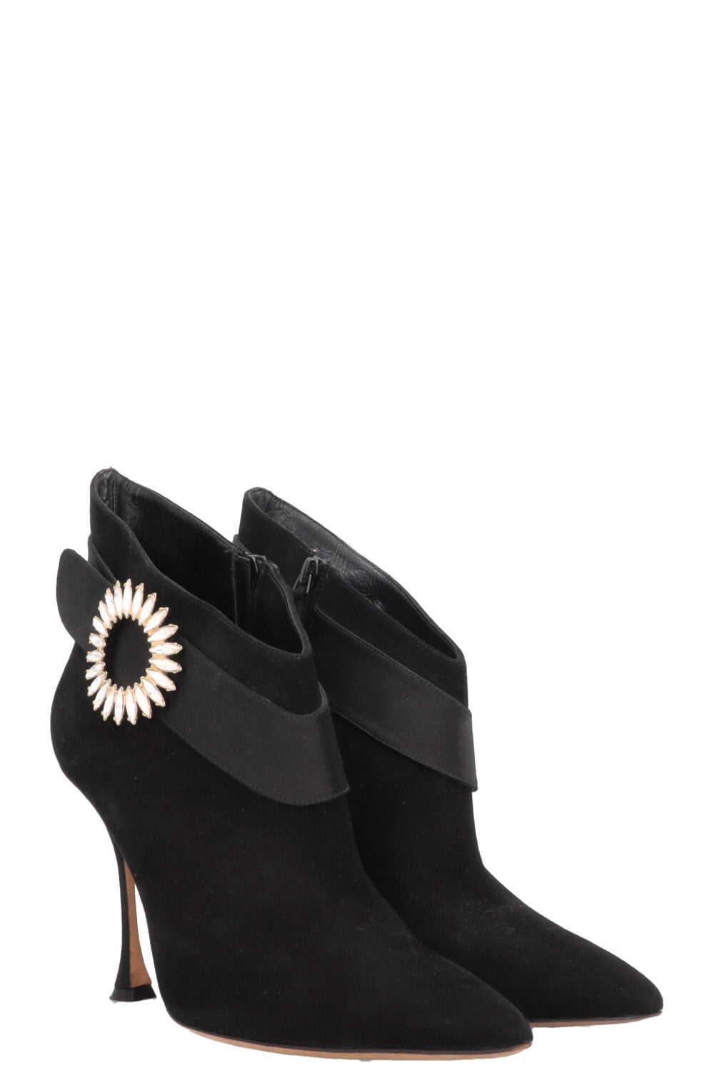 MANOLO BLAHNIK Ankau Ankle Boots Suede Black