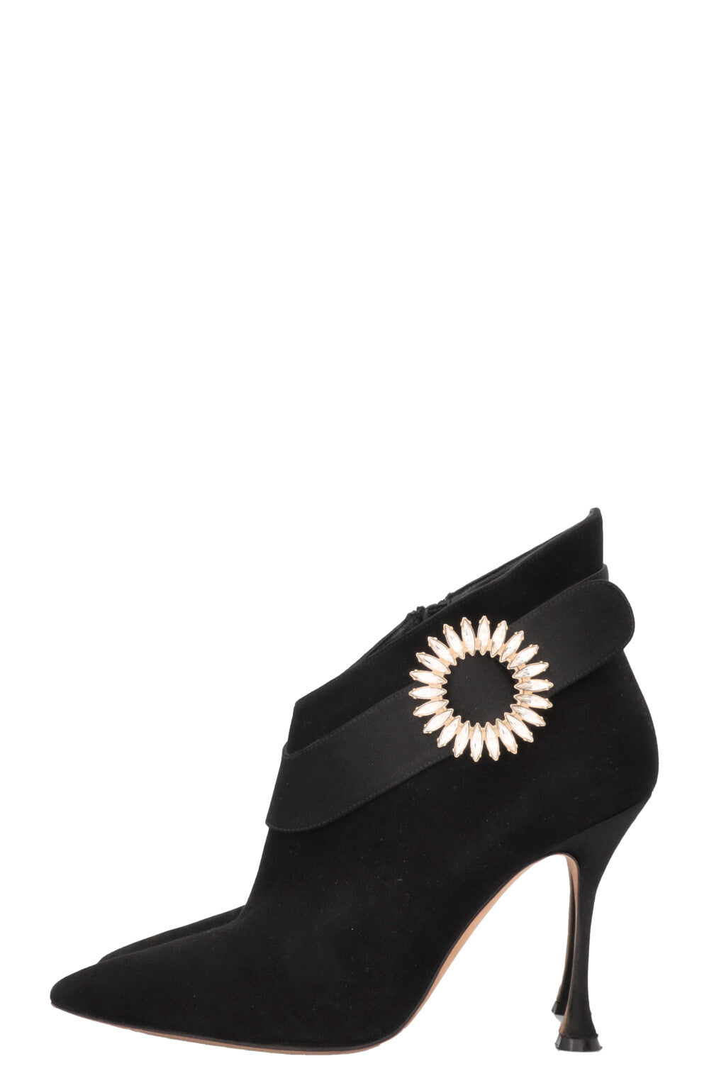 MANOLO BLAHNIK Ankau Ankle Boots Suede Black