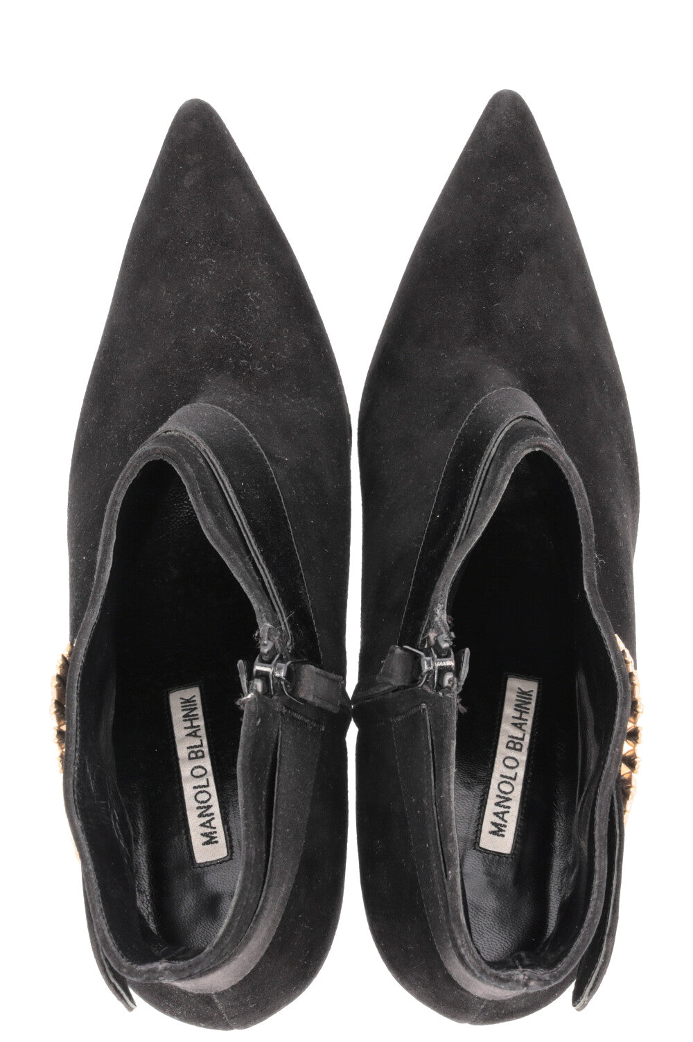 MANOLO BLAHNIK Ankau Ankle Boots Suede Black