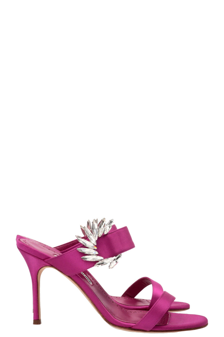 MANOLO BLAHNIK Chivela 90 Heels Satin Pink