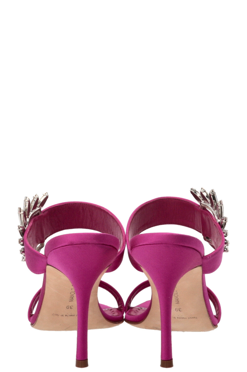MANOLO BLAHNIK Chivela 90 Heels Satin Pink