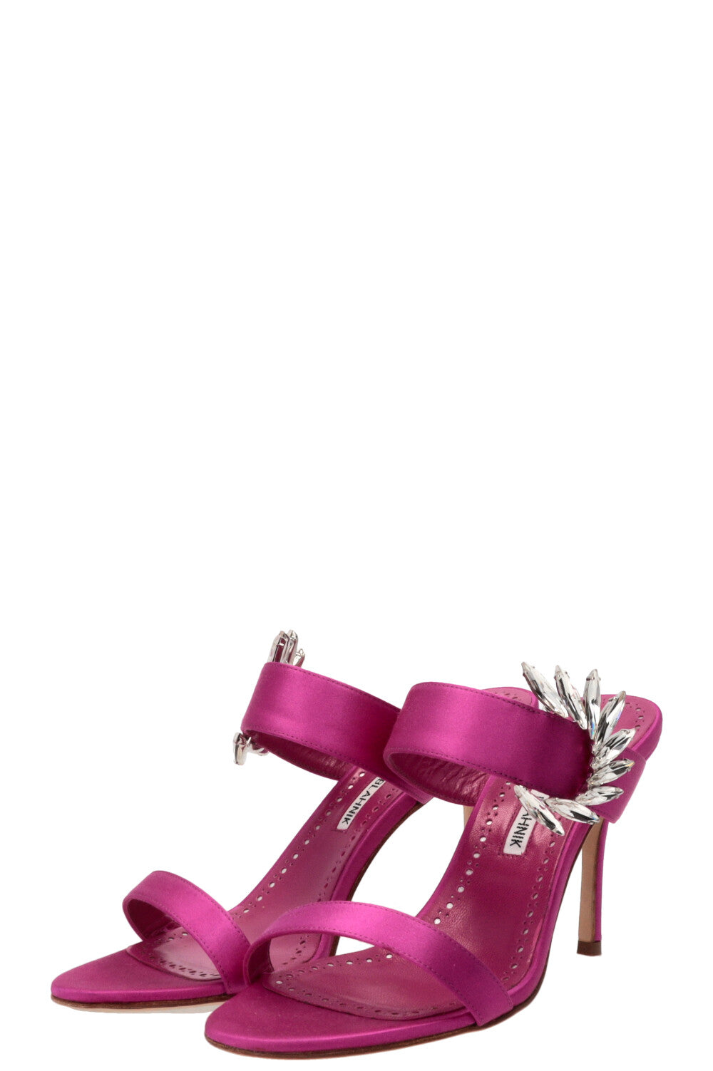 MANOLO BLAHNIK Chivela 90 Heels Satin Pink