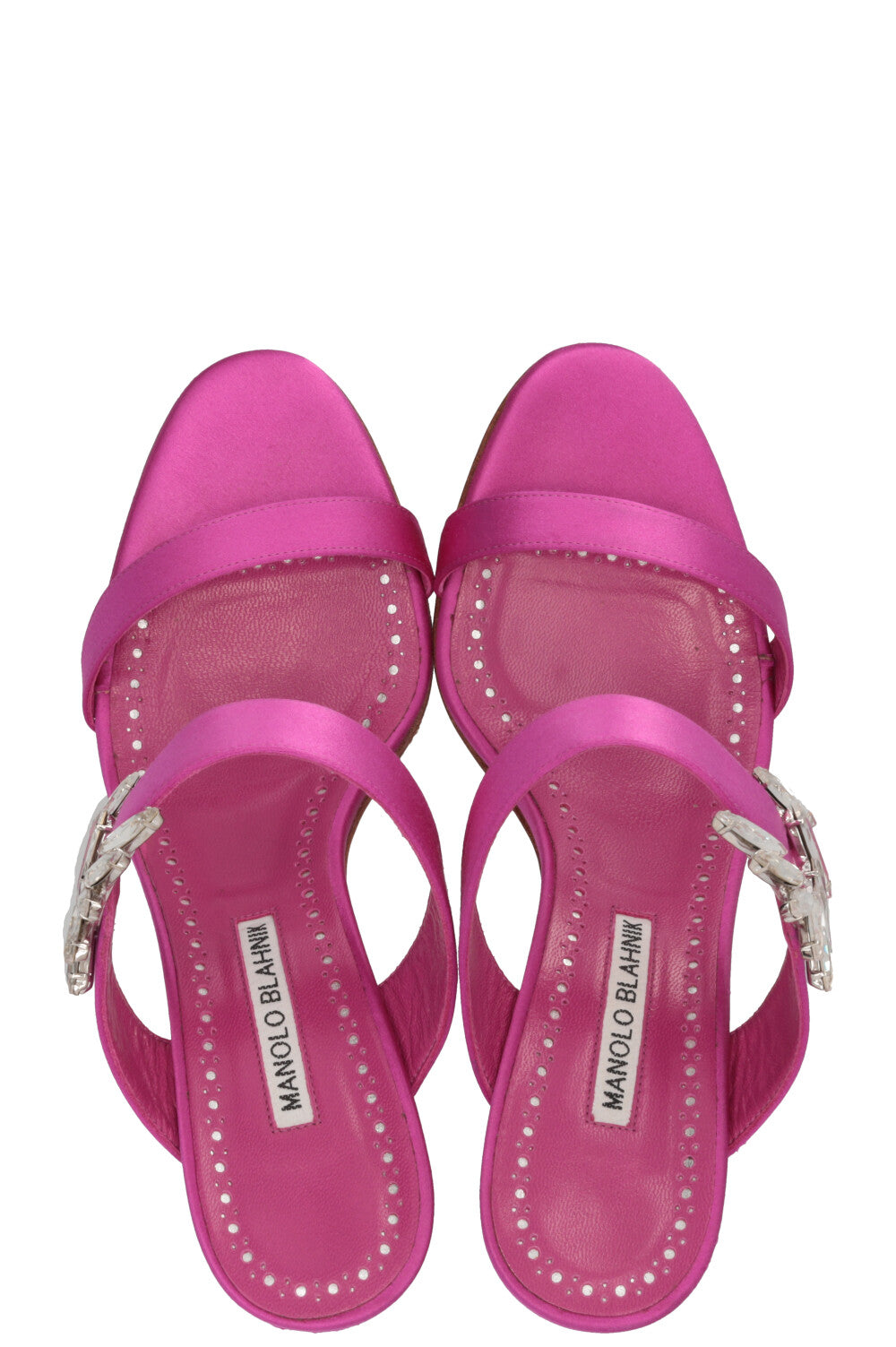 MANOLO BLAHNIK Chivela 90 Heels Satin Pink