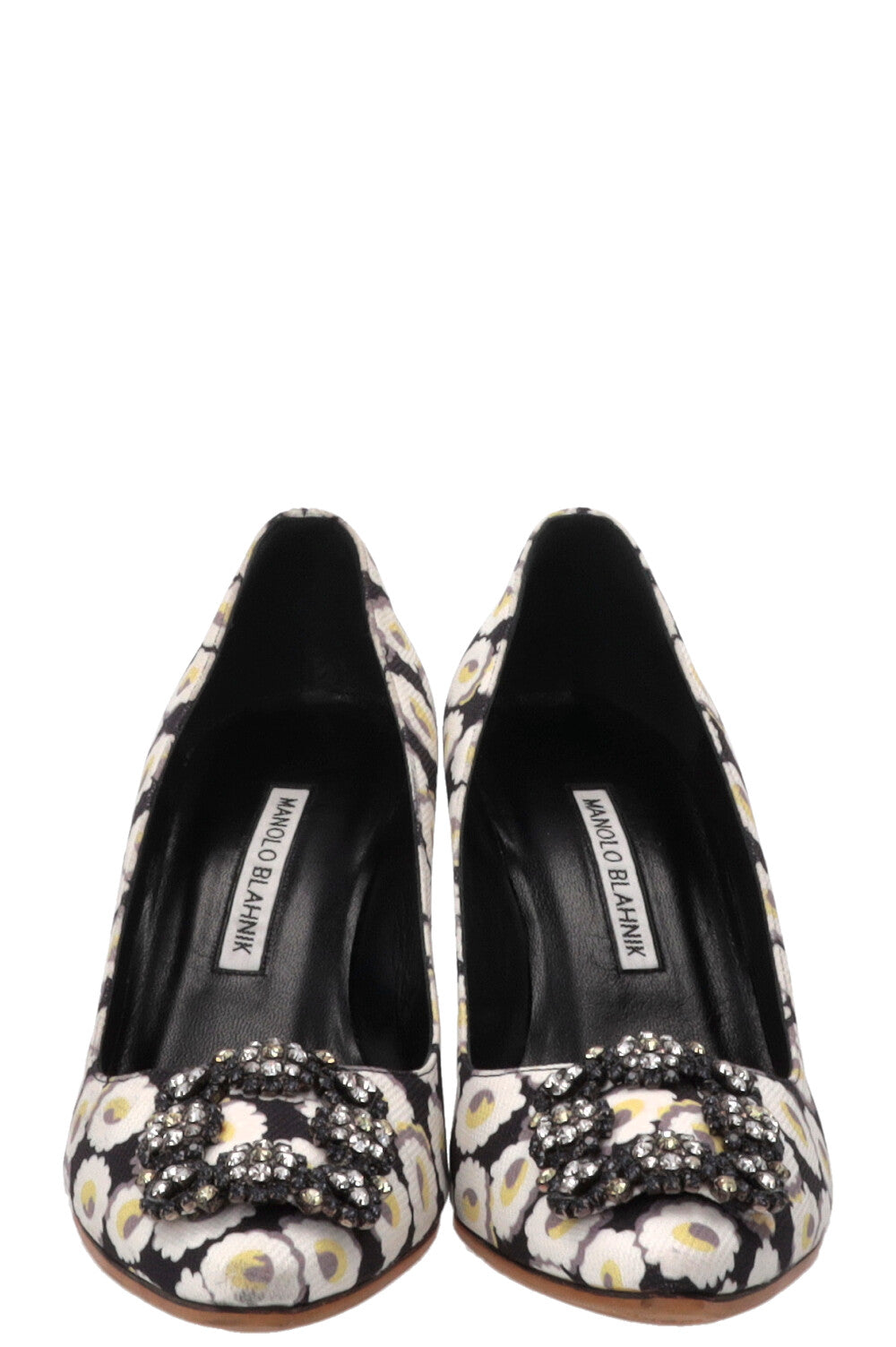 MANOLO BLAHNIK Floral Hangisi Pumps Canvas