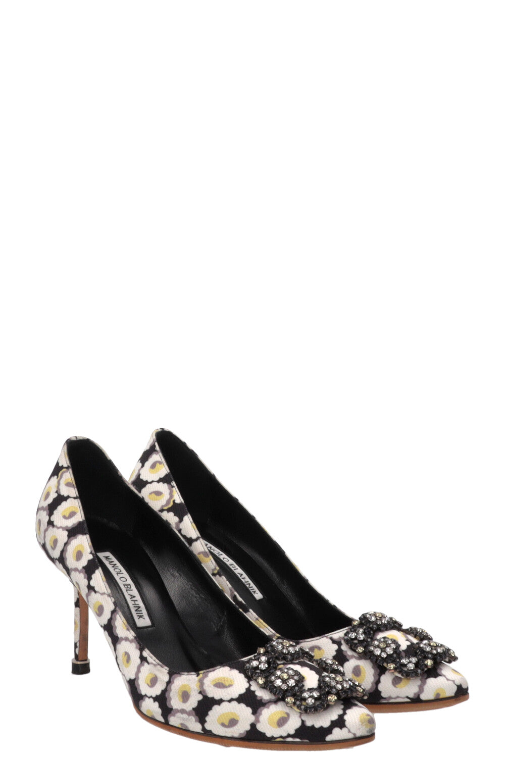 MANOLO BLAHNIK Floral Hangisi Pumps Canvas
