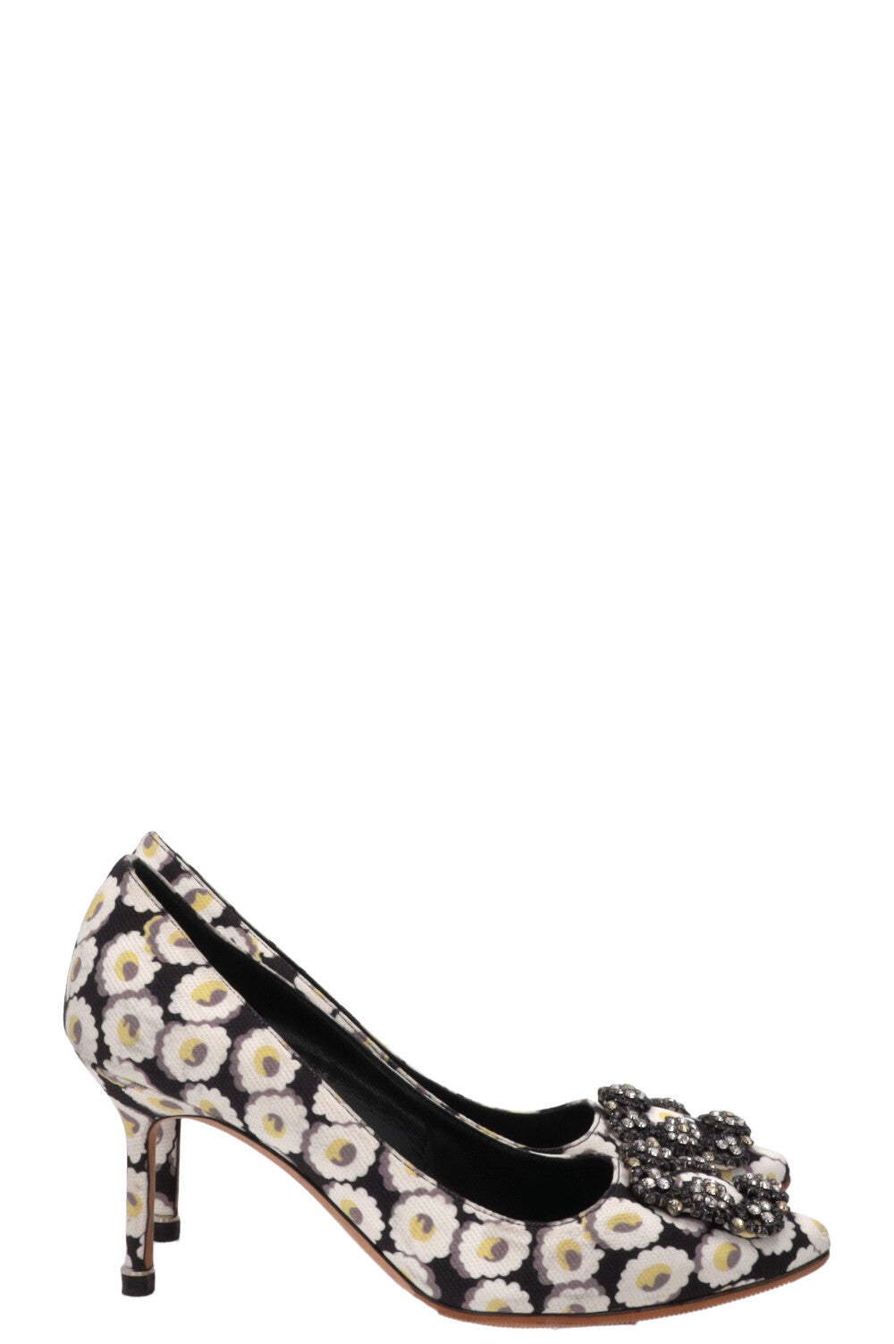 MANOLO BLAHNIK Floral Hangisi Pumps Canvas