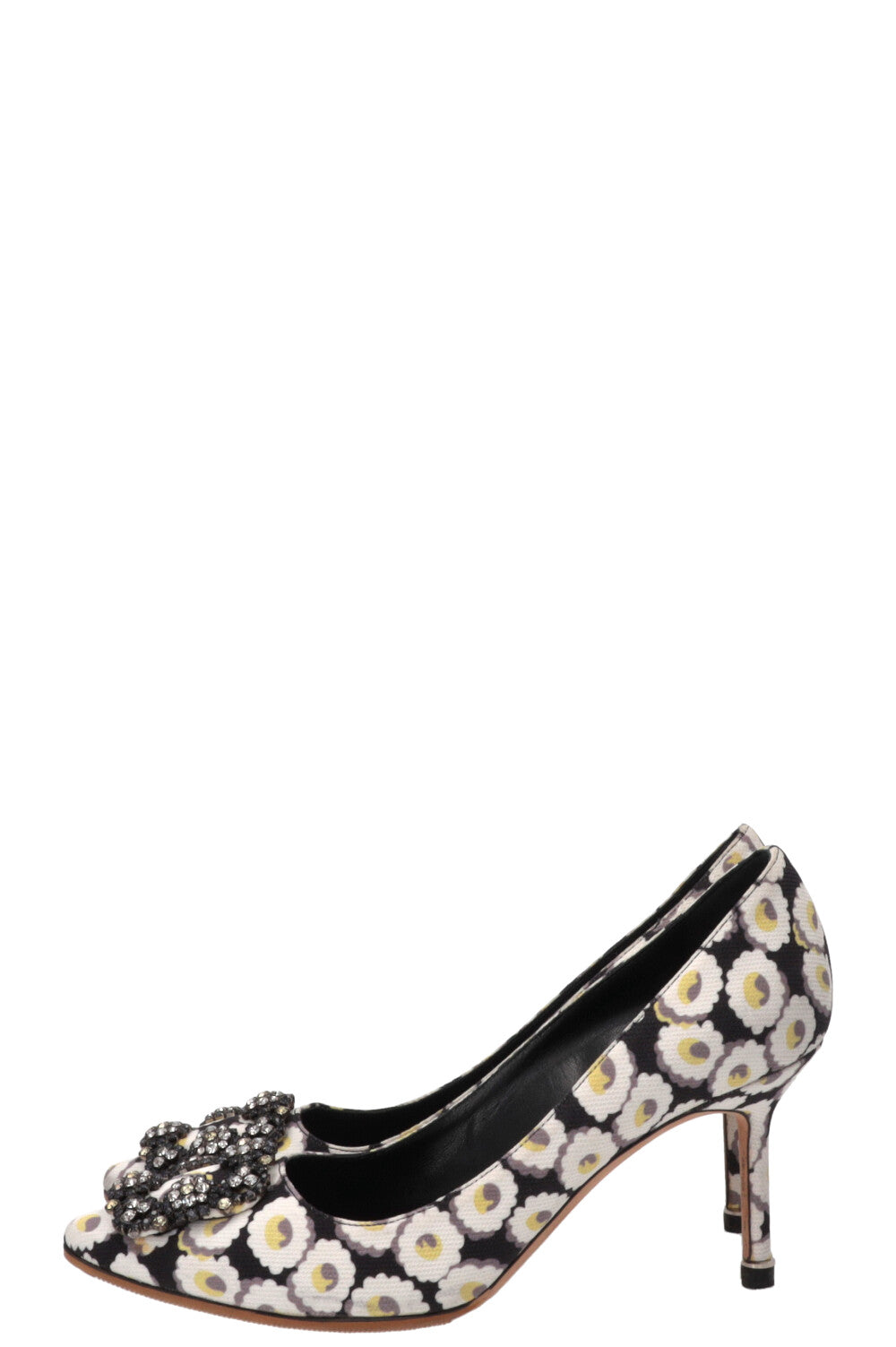 MANOLO BLAHNIK Floral Hangisi Pumps Canvas
