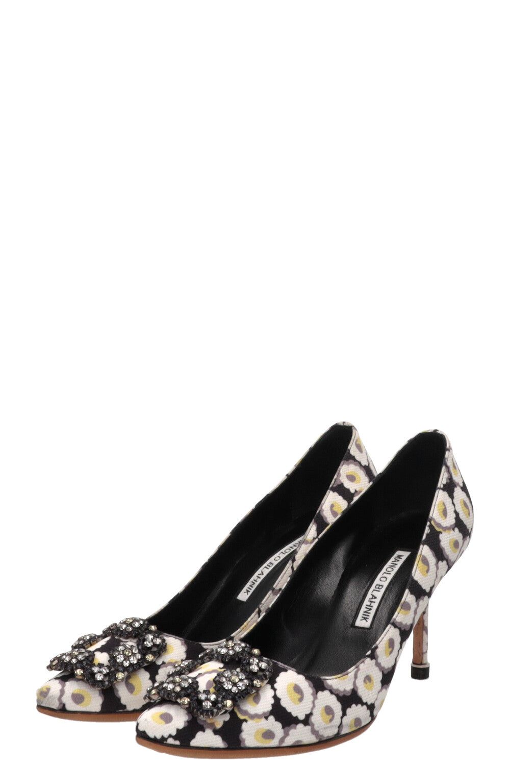 MANOLO BLAHNIK Floral Hangisi Pumps Canvas