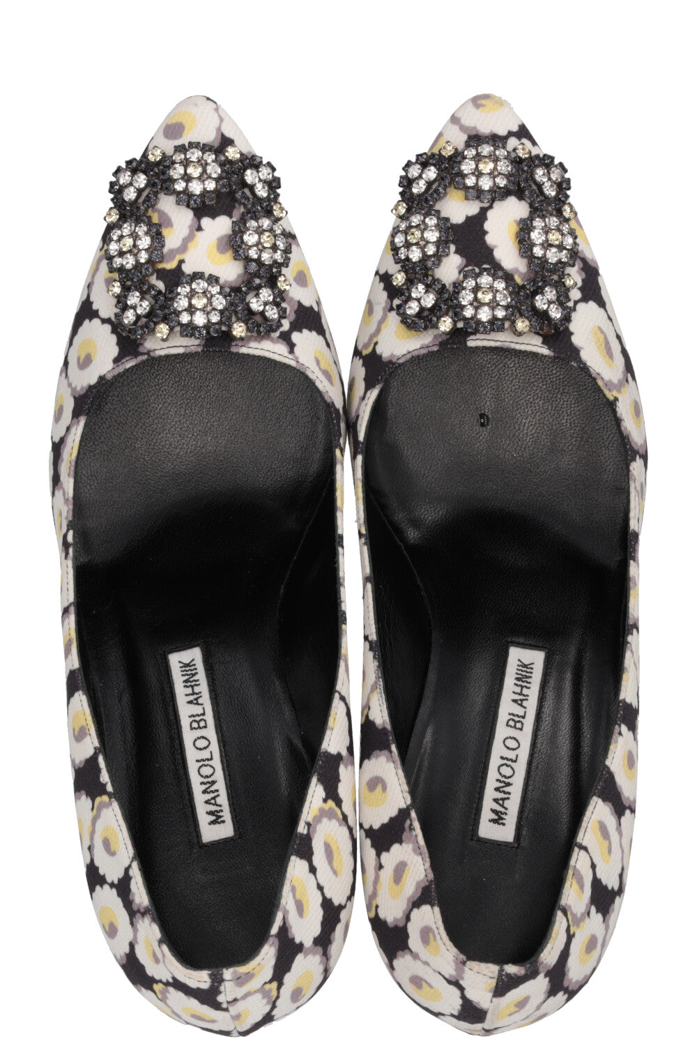 MANOLO BLAHNIK Floral Hangisi Pumps Canvas