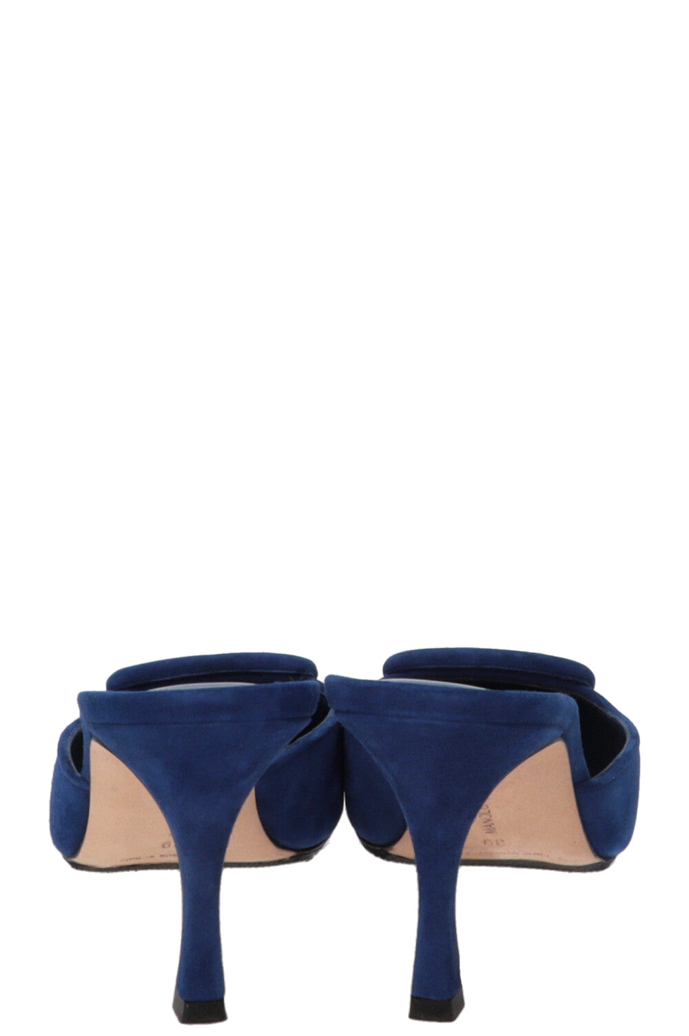 MANOLO BLAHNIK Maysale Mules en daim bleu