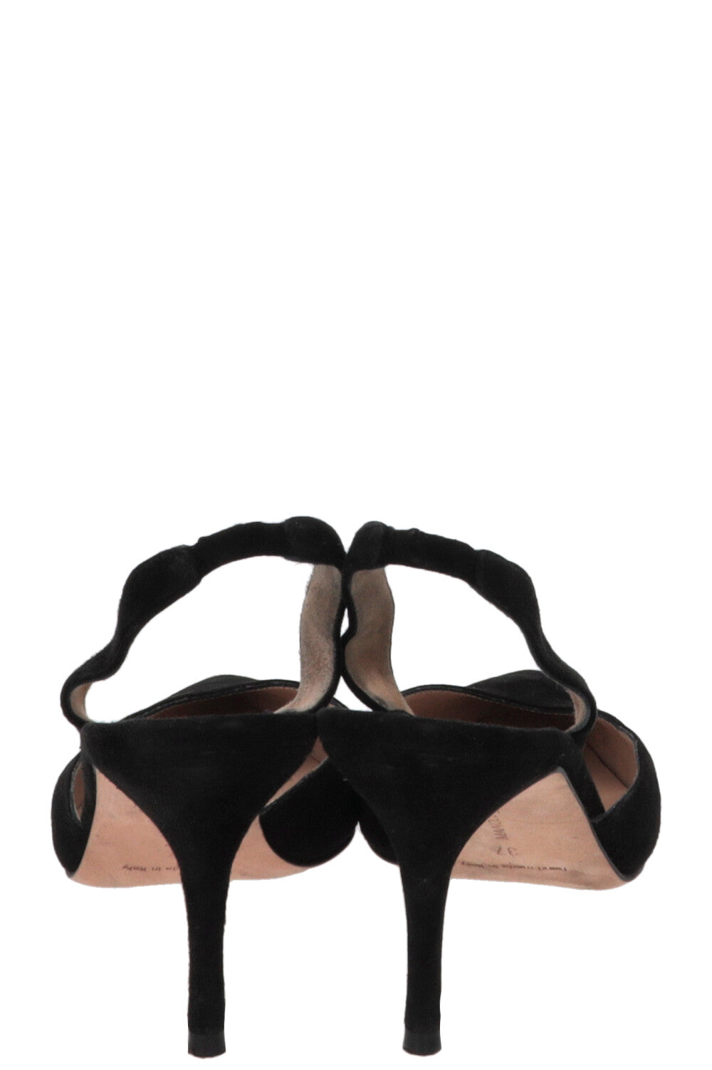 MANOLO BLAHNIK Slingback Pumps Suede Black
