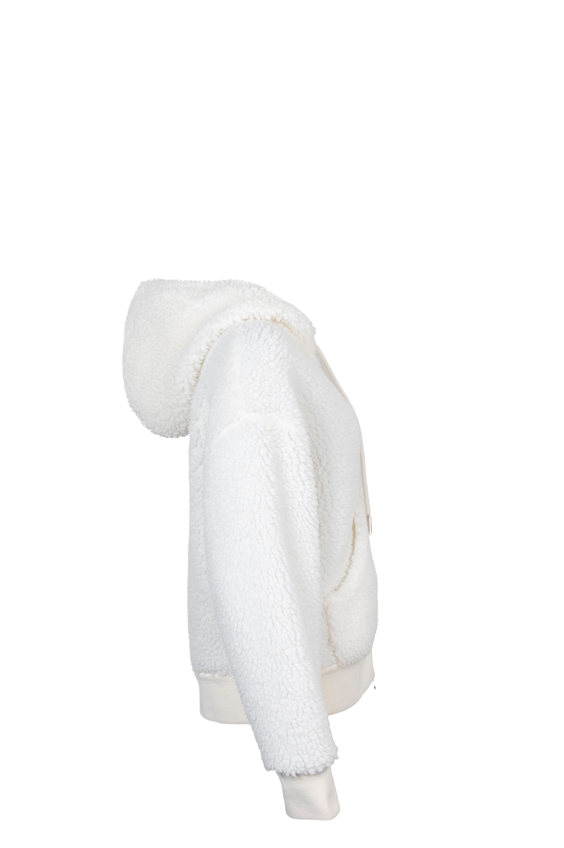 MONCLER Maglia Aberta Shearling Jacket White