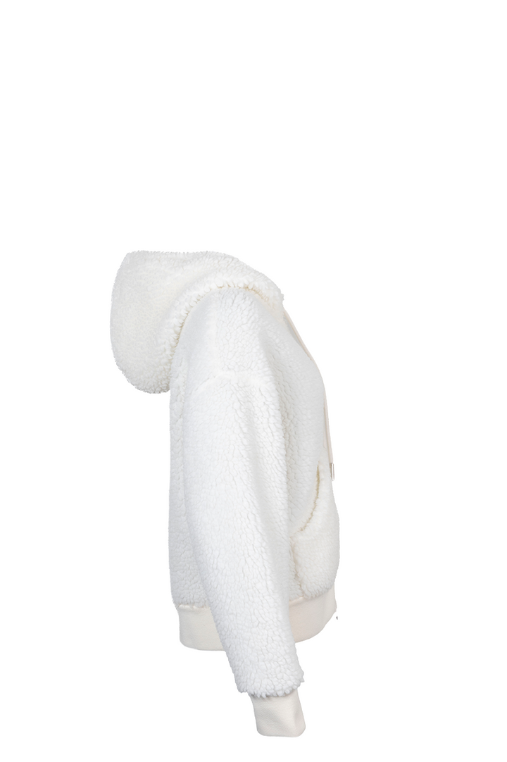 MONCLER Maglia Aberta Shearling Jacket White